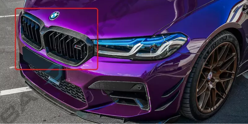 Real Carbon Fiber Grille Insert Trim Covers for BMW F90 M5 (2021–2023 Facelift)