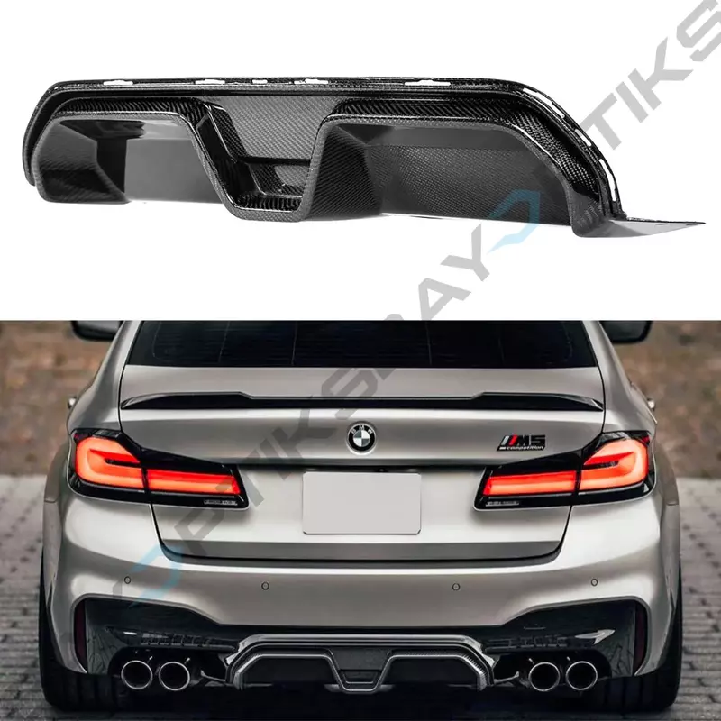 CS Style Carbon Fiber Center Rear Diffuser for BMW F90 M5 (2018–2023)