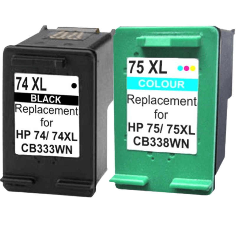 6 Pack Compatible HP 74XL & 75XL Black & Colour Ink Cartridge Set (3BK3C) CB336WA CB338WA 6 Pack Compatible HP 74XL & 75XL Black & Colour Ink Cartridge Set (3BK3C) CB336WA CB338WA