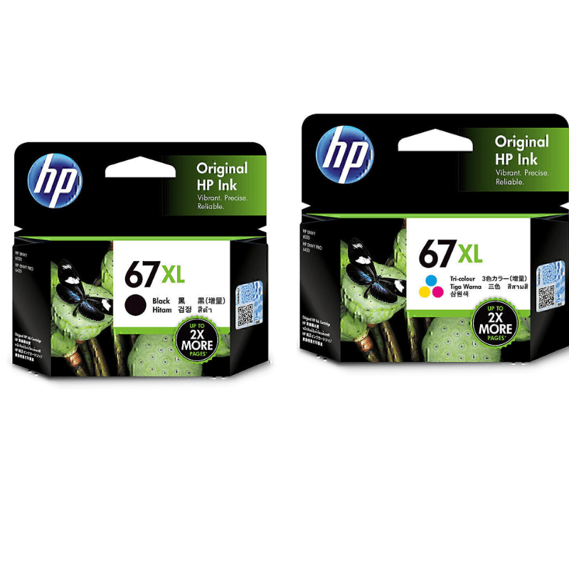 6 Pack Original HP 67XL Black & Colour Ink Cartridge Set (3BK3C) 3YM57AA 3YM58AA