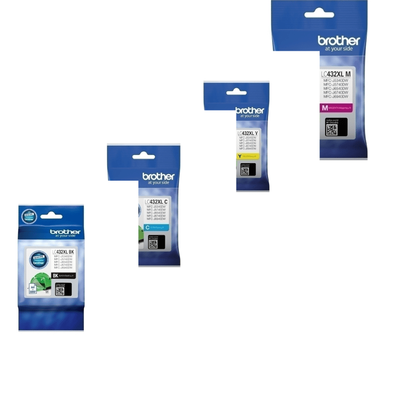 4 Pack Original Brother LC-432XL Ink Cartridge Set (1BK1C1M1Y)