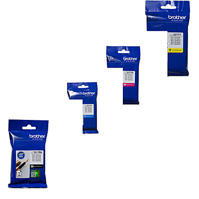 4 Pack Original Brother LC-3317 Ink Cartridge Set (1BK1C1M1Y)