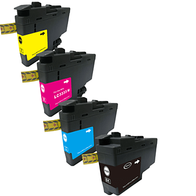 4 Pack Compatible Brother LC-3333 Ink Cartridge Set (1BK1C1M1Y)