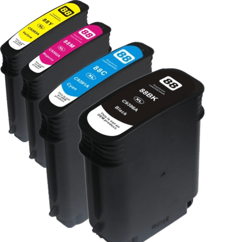 4 Pack Compatible HP 88XL Ink Cartridge Set (1BK1C1M1Y) C9391A C9392A C9393A C9396A