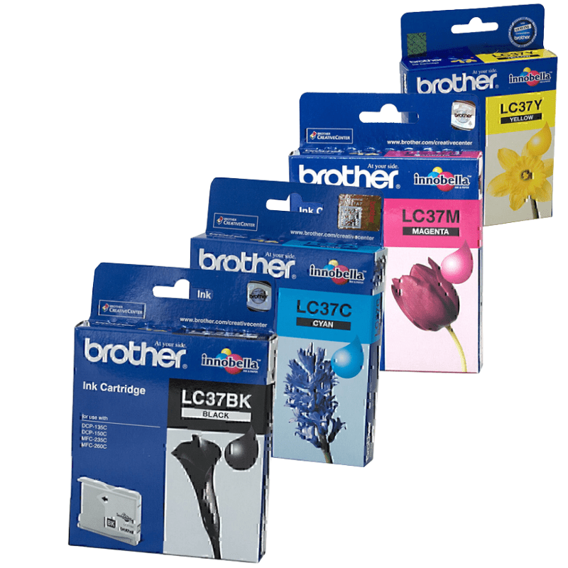 10 Pack Original Brother LC-37 Ink Cartridge Set (4BK2C2M2Y)