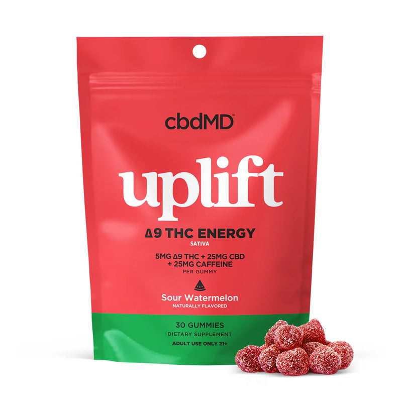 CBDMD D9 UPLIFT 5MG THC/25MG CAFFEINE GUMMIES