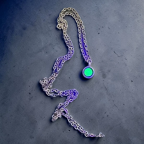 Simple Round Uranium Glass Necklace (Copper)