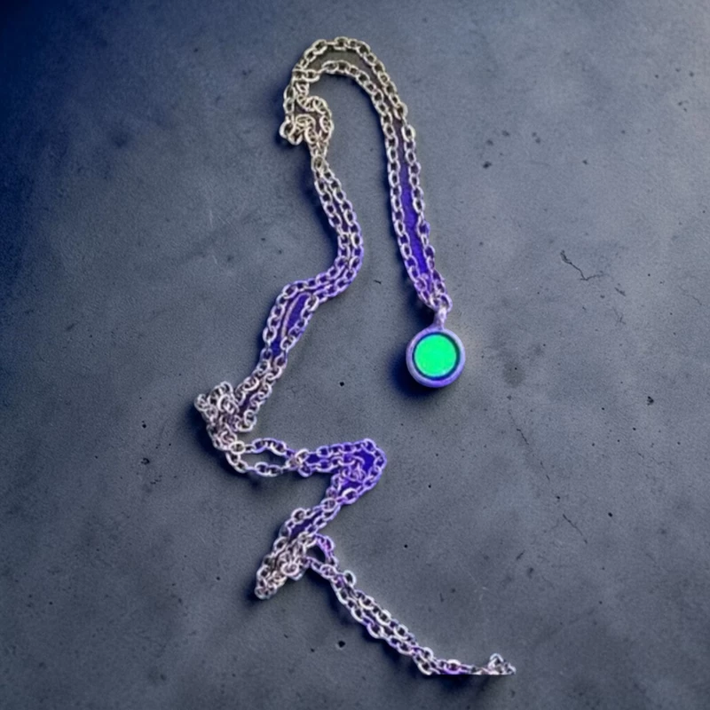 Simple Round Uranium Glass Necklace (Copper)