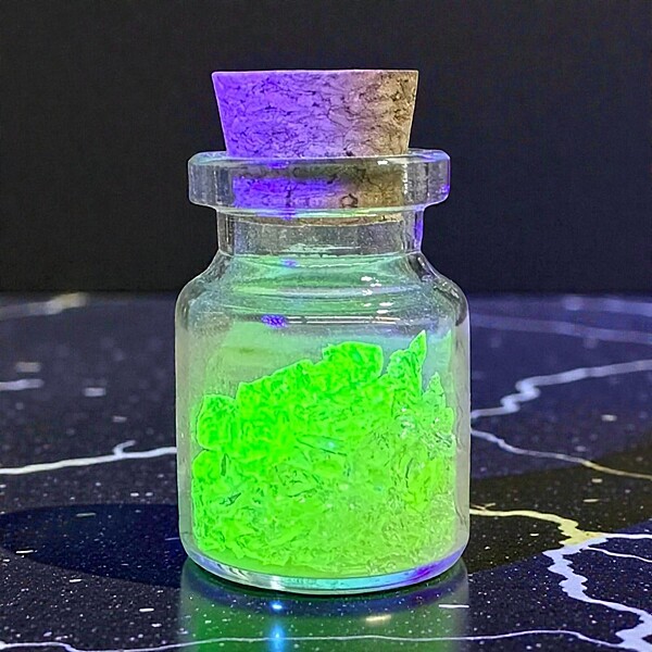 Bottle of Uranium Glass Pieces