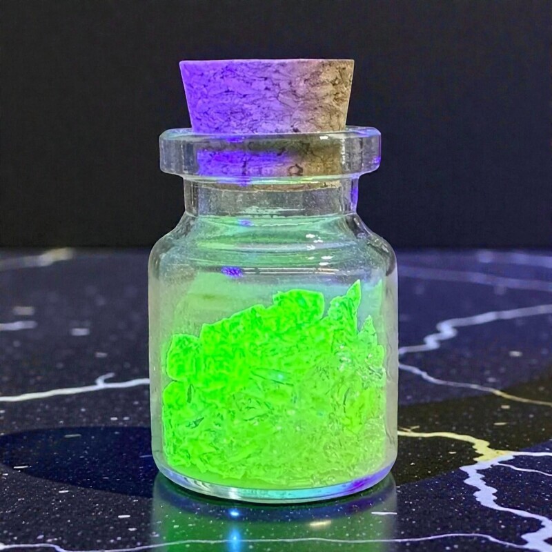 Bottle of Uranium Glass Pieces