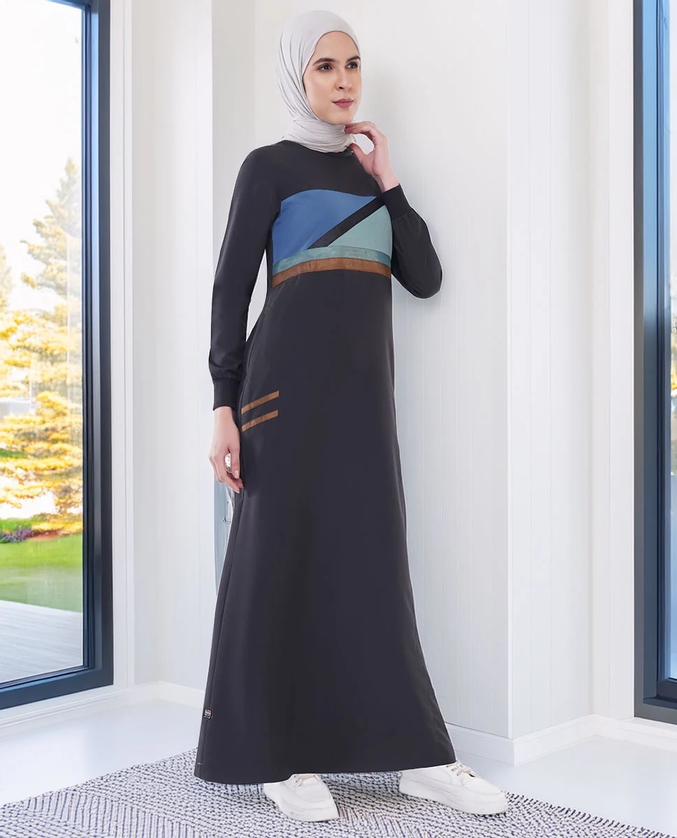 URBAN NOIR CONTRAST PANEL JILBAB