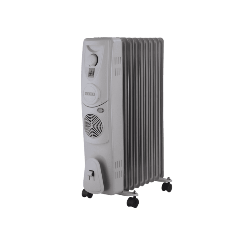 Usha 4209 F PTC Oil Filled Radiator heater with adjustable thermostat.