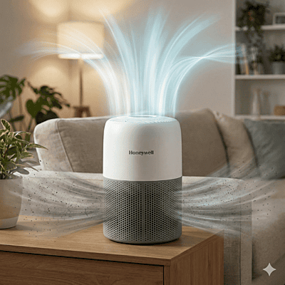 Top control panel close-up of the Honeywell Air Touch V1 Value Series.