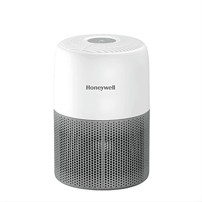 Front view of the white Honeywell Air Touch V1 Value Series Air Purifier.