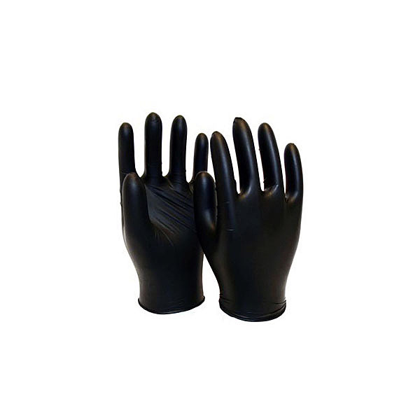 Black nitrile disposable, powdered free, textured, sizes