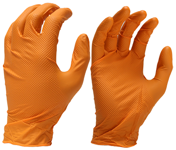 8 Mil Orange Nitrile Gloves, Powder Free-Large-Case 1000
