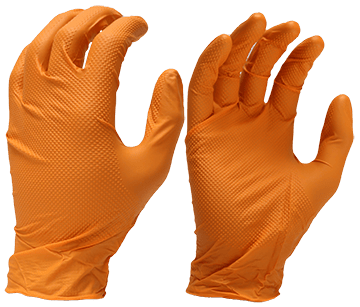 8 Mil Orange Nitrile Gloves, Powder Free-Large-Case 1000