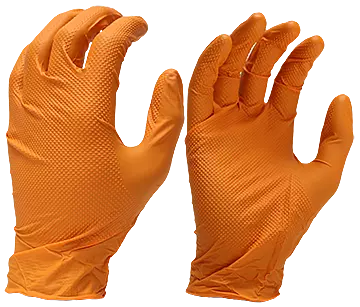 8 Mil Orange Nitrile Gloves, Powder Free-XL-Case 1000