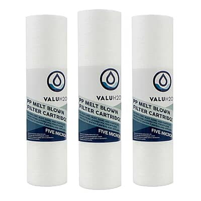 Value H2O 10inch Slimline Sediment Water Filter 5 mic (3 Pack) Value H2O 10inch Slimline Sediment Water Filter 5 mic (3 Pack)