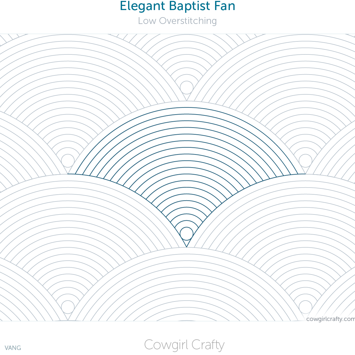Extra Large Elegant Baptist Fan with Pearl | Edge-to-Edge | Digital Longarm Quilting Pattern