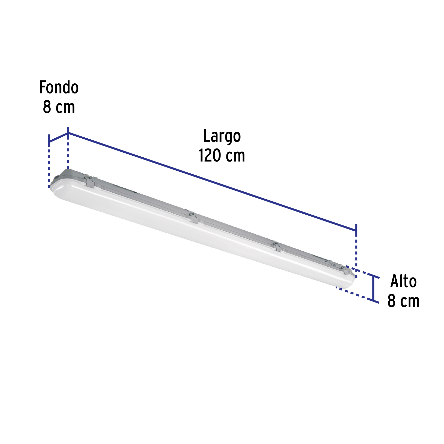 Luminario lineal de LED 36 W de sobreponer a prueba de vapor - 46862 - VAP-001L - Caja con 1 Pieza – Master 8
