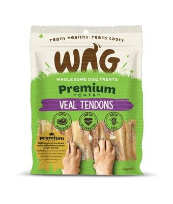 Wag Premium Cuts Veal Tendons Dog Treats 50G Wag Premium Cuts Veal Tendons Dog Treats 50G