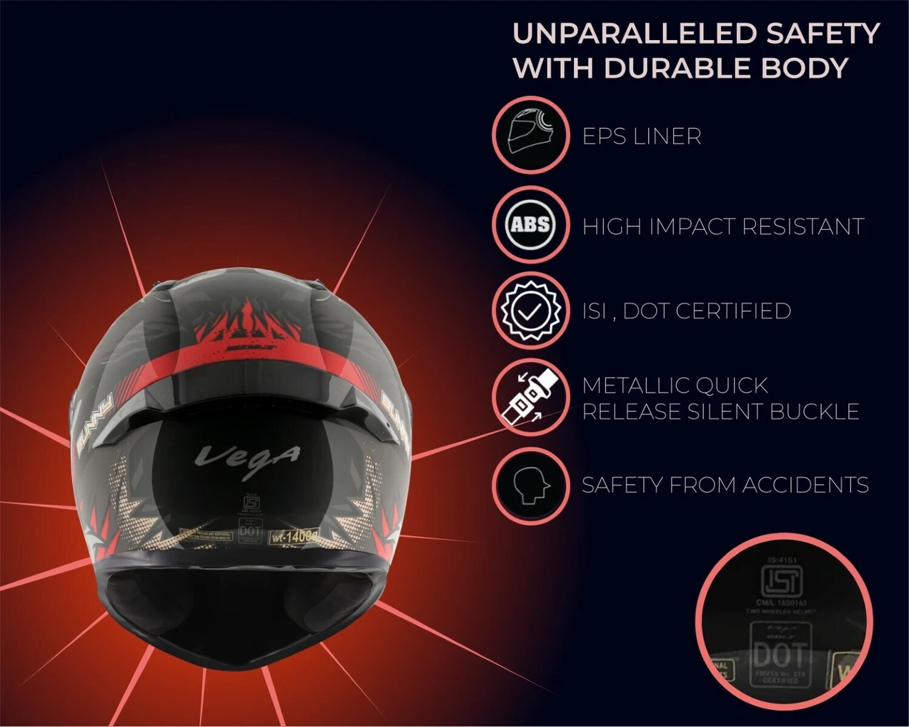 VEGA BOLT BUNNY BLACK RED M/V (XL)