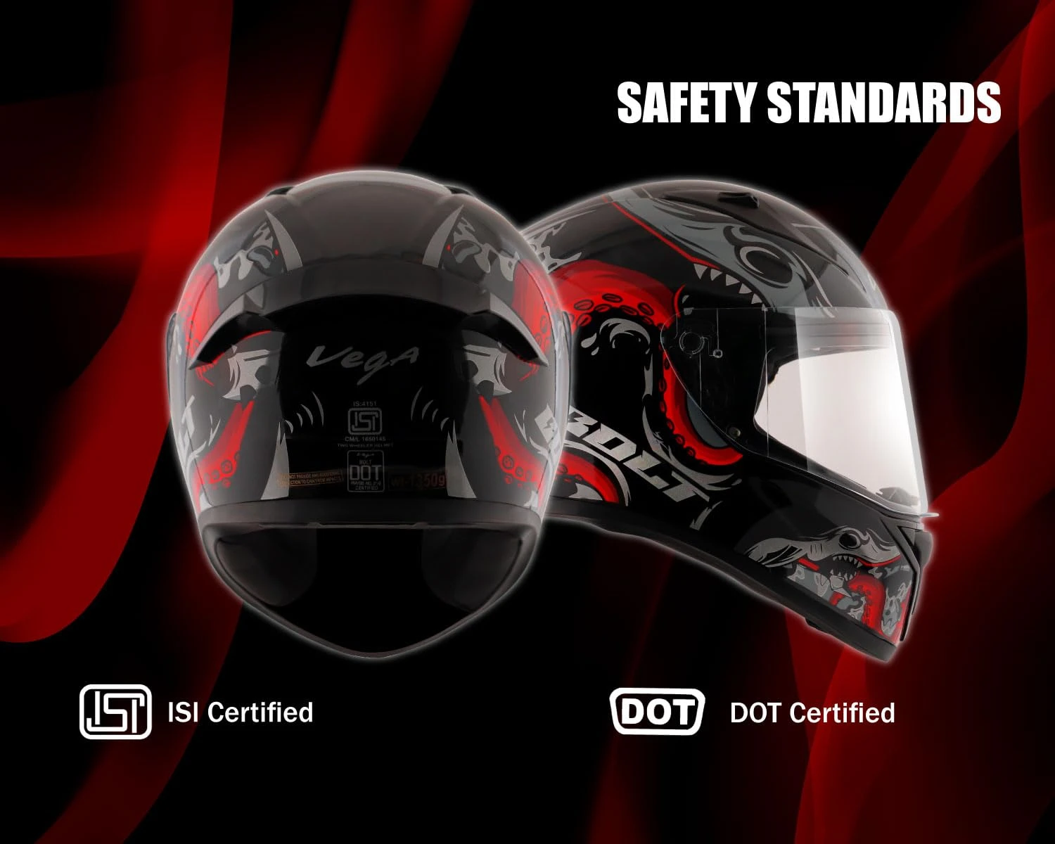 VEGA BOLT OCTOPUS BLACK RED M/V (L) VEGA BOLT OCTOPUS BLACK RED M/V (L)