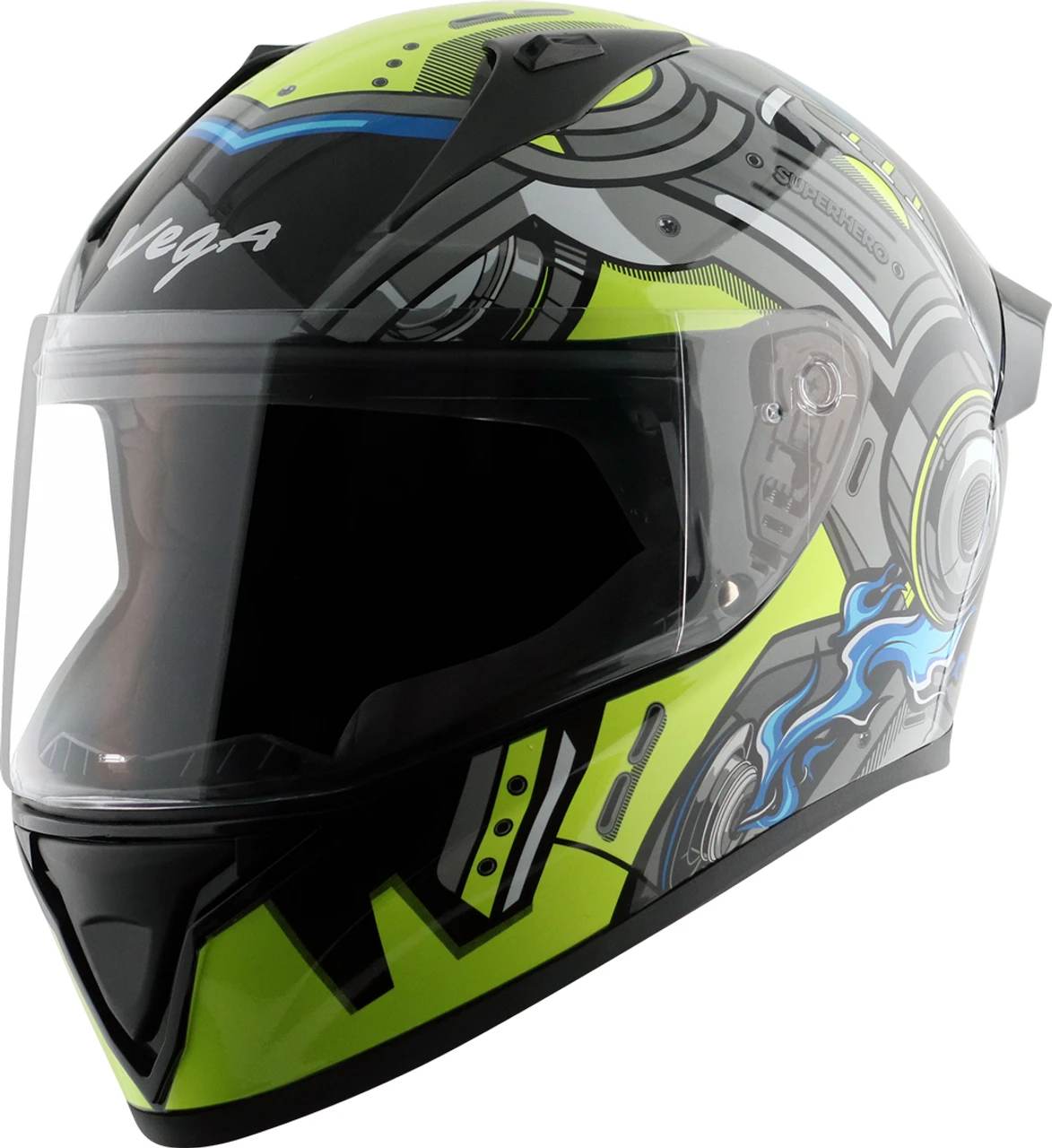 VEGA BOLT SUPERHERO BLACK NEON YELLOW M/V (L) VEGA BOLT SUPERHERO BLACK NEON YELLOW M/V (L)