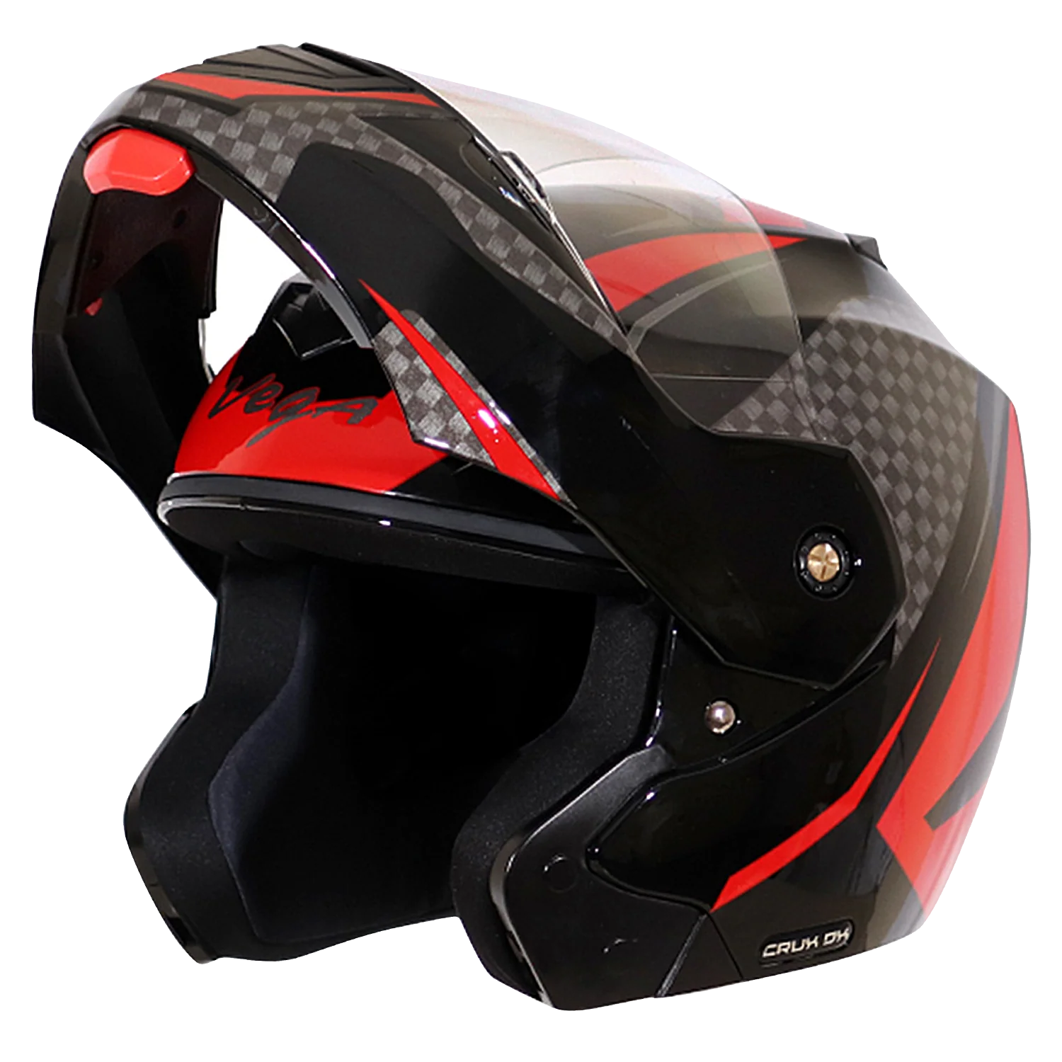 VEGA CRUX DX CHECKS DULL BLACK RED L VEGA CRUX DX CHECKS DULL BLACK RED L