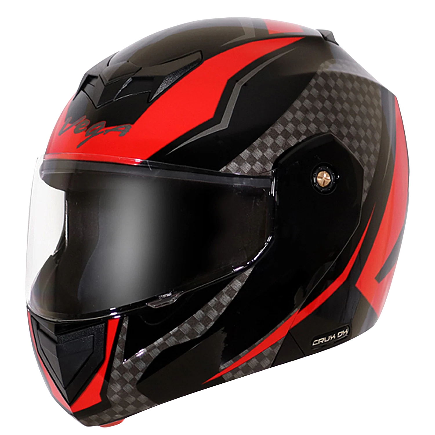 VEGA CRUX DX CHECKS DULL BLACK RED L VEGA CRUX DX CHECKS DULL BLACK RED L