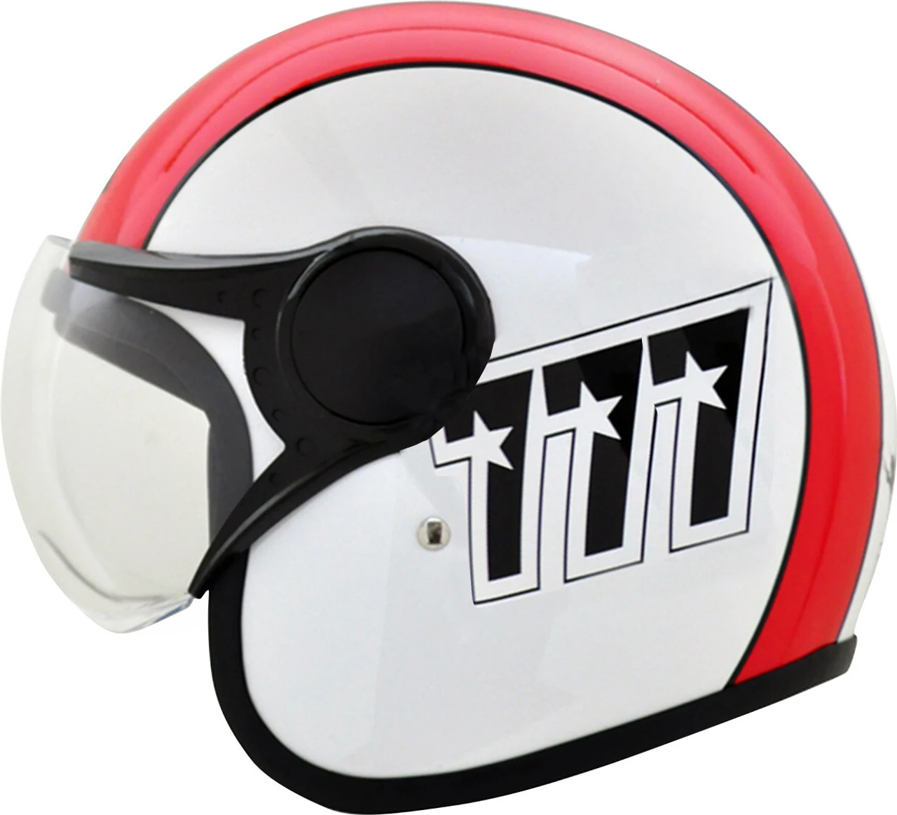 VEGA JET 777 W/VISOR WHITE RED C/V (L)