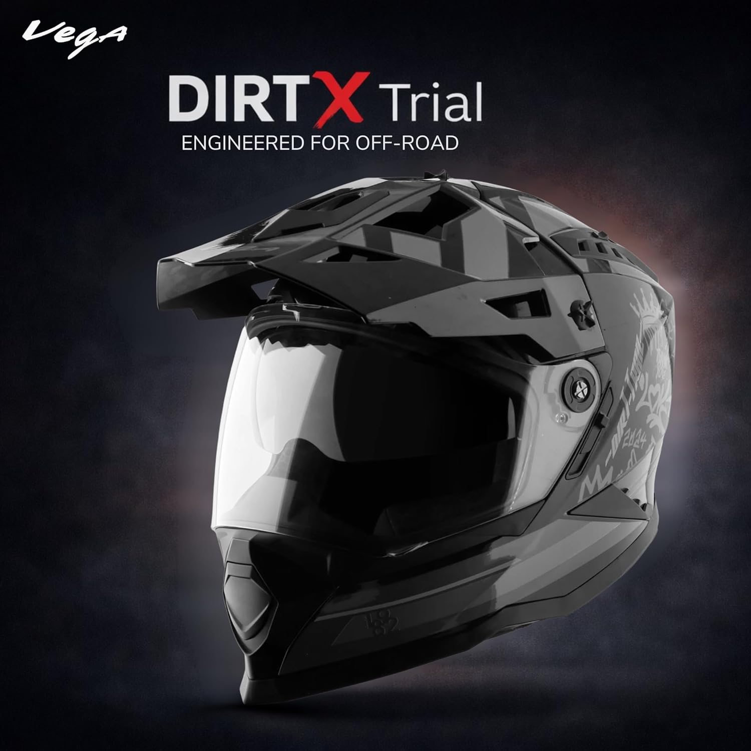 VEGA DIRT-X TRIAL BLACK/GREY(XL)