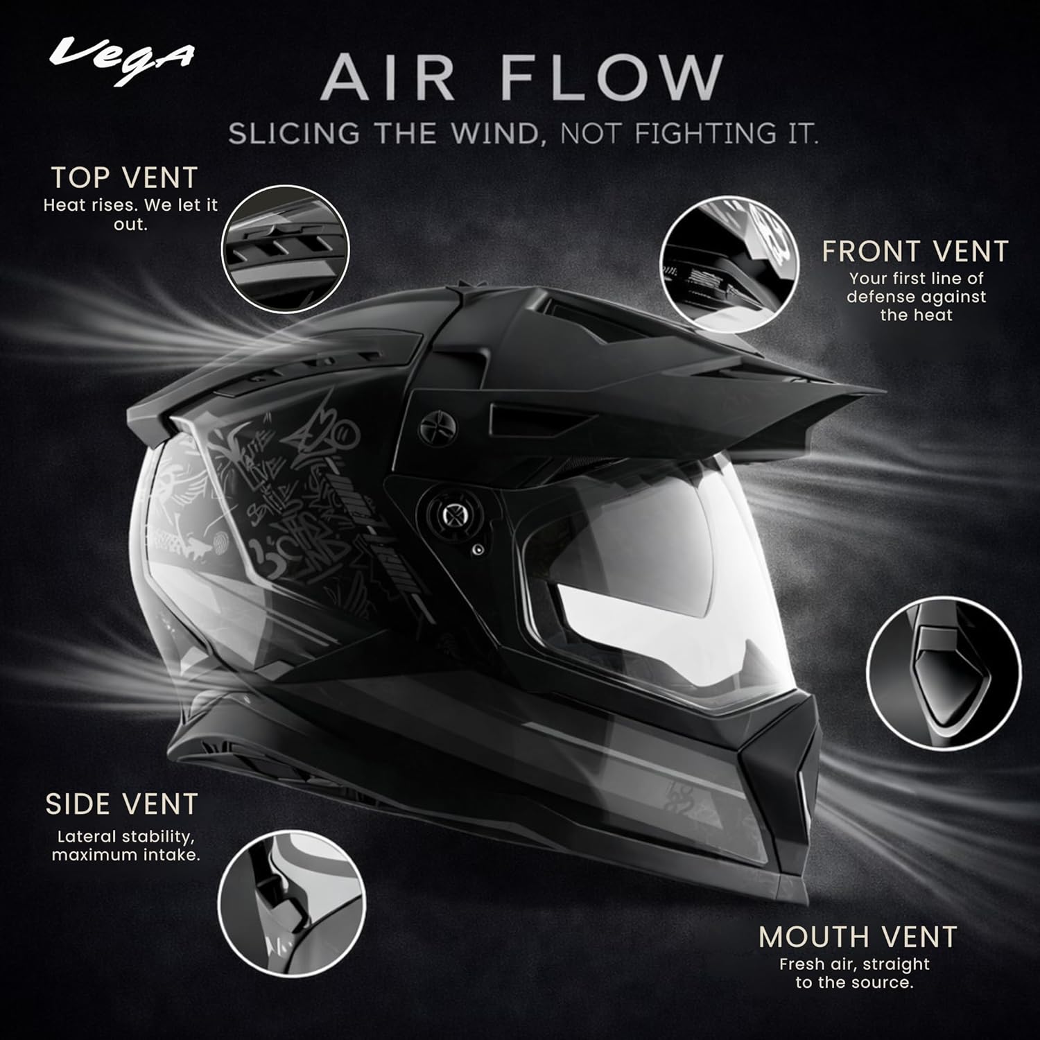 VEGA DIRT-X TRIAL BLACK/GREY(XL)