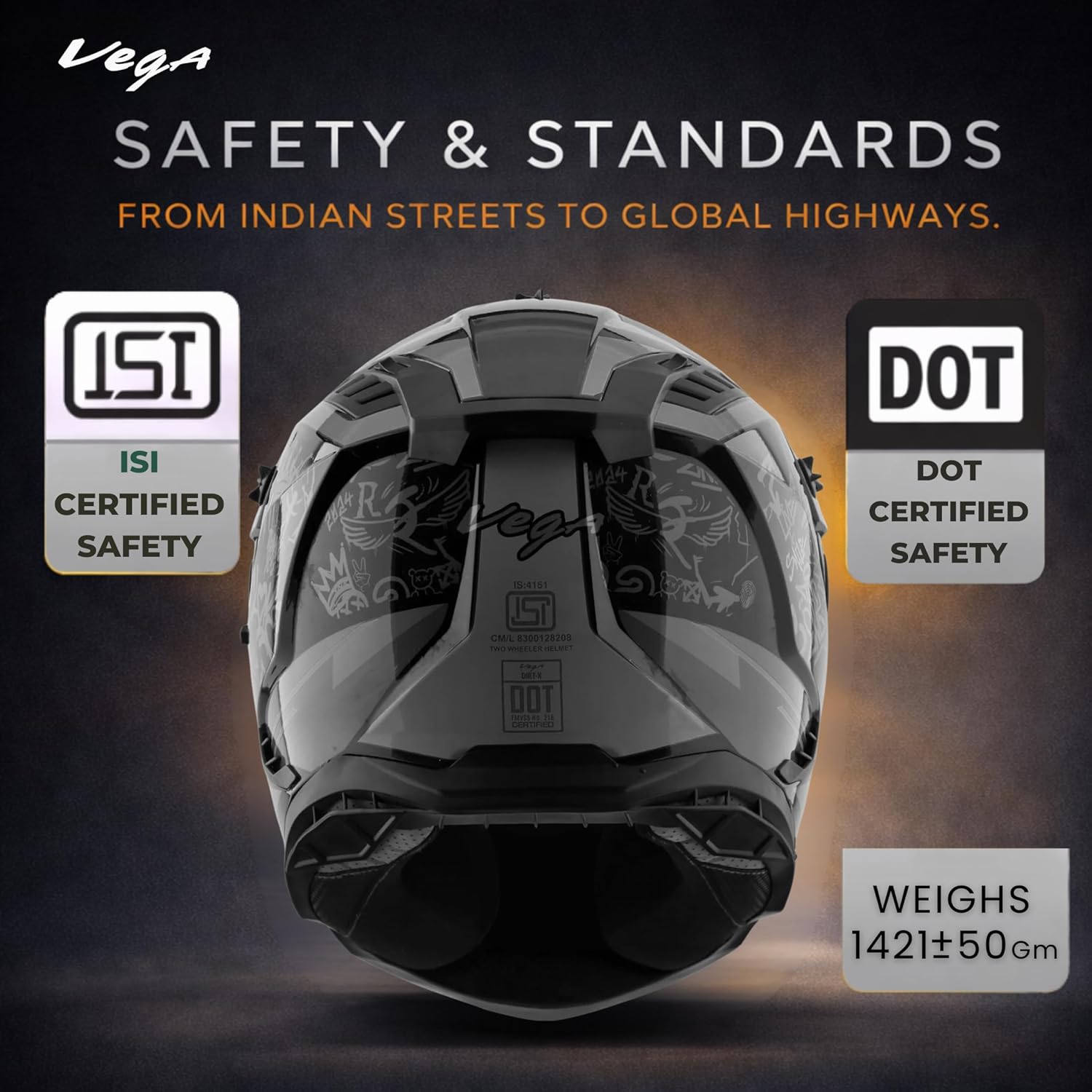 VEGA DIRT-X TRIAL BLACK/GREY(XL)