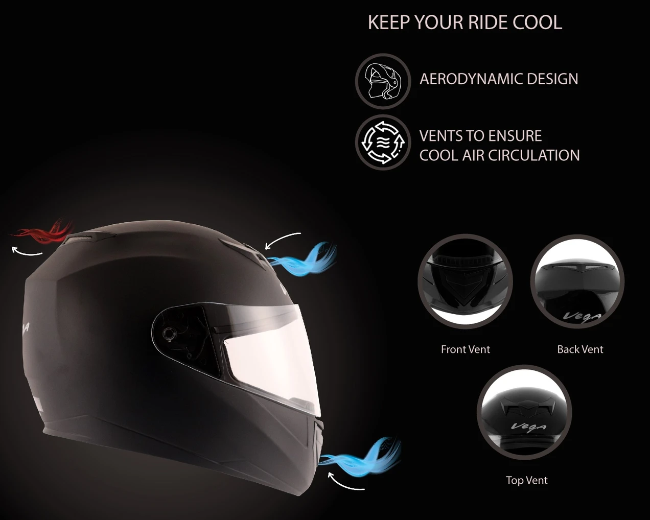 VEGA EDGE DX DULL BLACK C/V (L) VEGA EDGE DX DULL BLACK C/V (L)