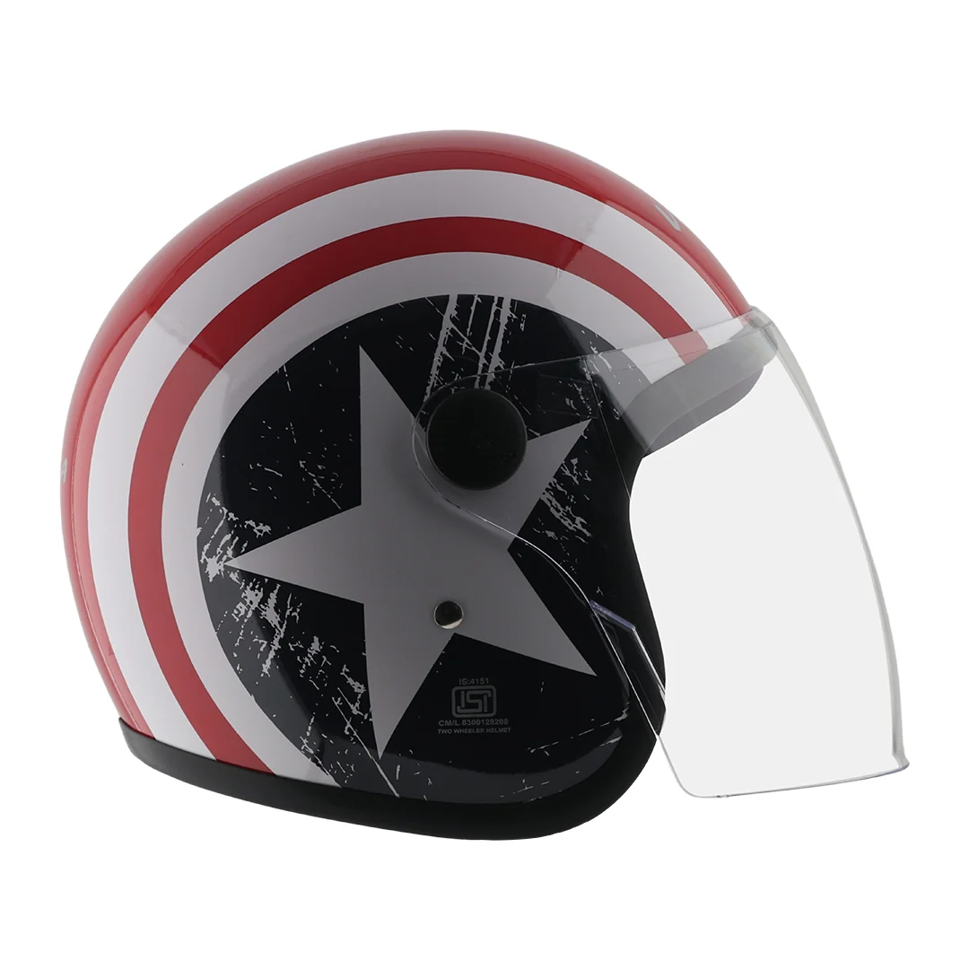 VEGA JET LONG VISOR CAPTAIN DULL RED M.BLUE C/V (L)