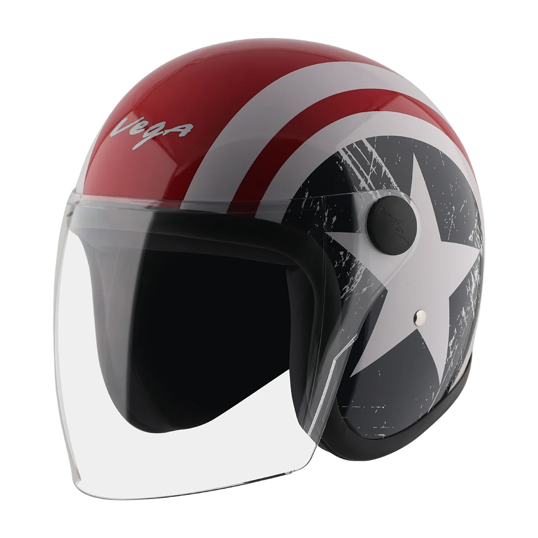 VEGA JET LONG VISOR CAPTAIN DULL RED M.BLUE C/V (L)