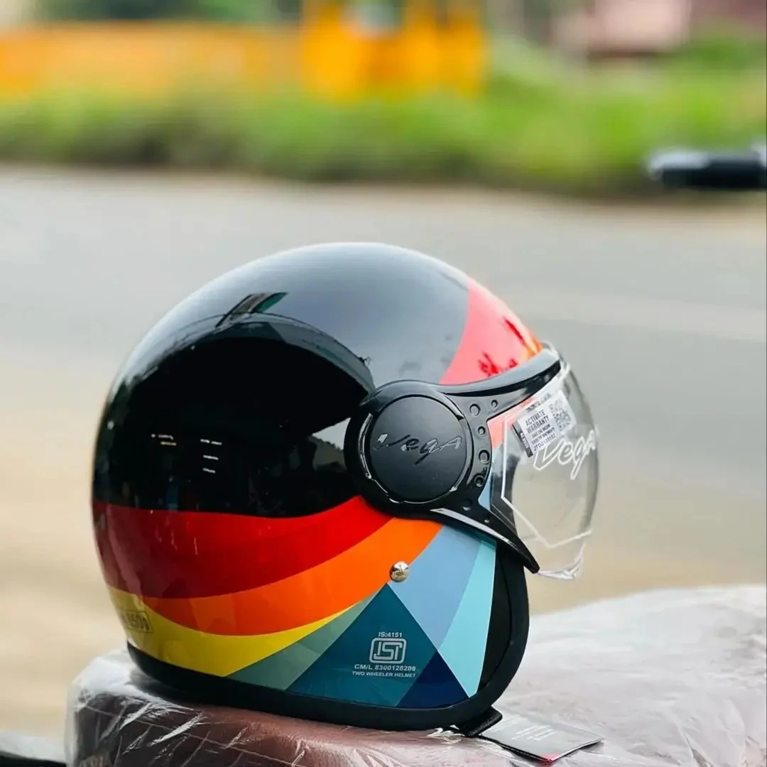 VEGA JET W/VISOR URBAN BLACK RED C/V (L)