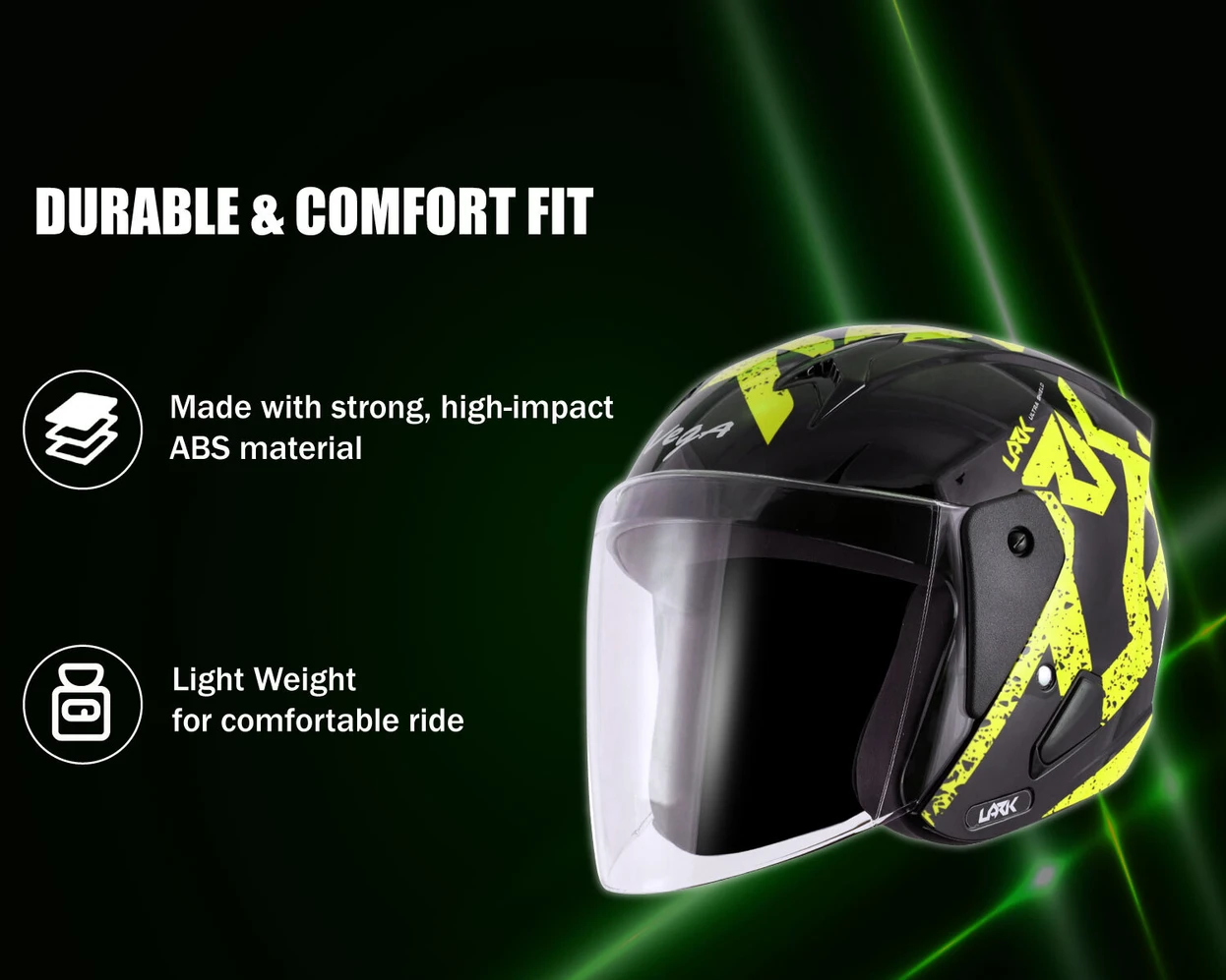 VEGA LARK VICTOR DULL BLACK NEON YELLOW C/V (M) VEGA LARK VICTOR DULL BLACK NEON YELLOW C/V (M)