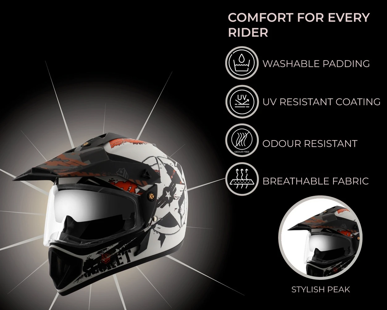VEGA OFFROAD D/V SECRET DULL WHITE BLACK (L) VEGA OFFROAD D/V SECRET DULL WHITE BLACK (L)
