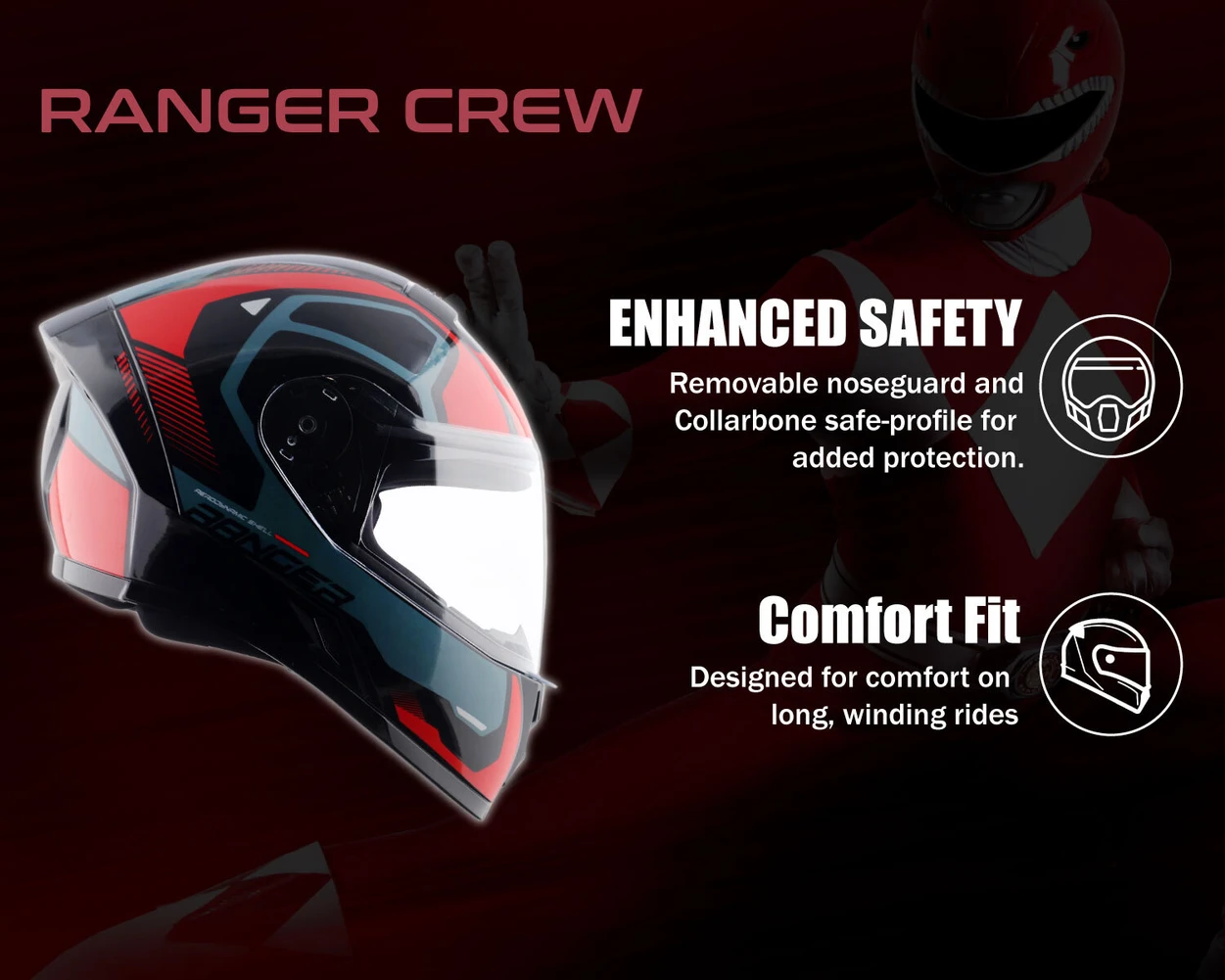 VEGA RANGER DX CREW BLACK RED C/V (M)