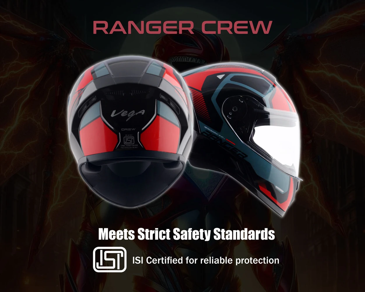 VEGA RANGER DX CREW BLACK RED C/V (M)