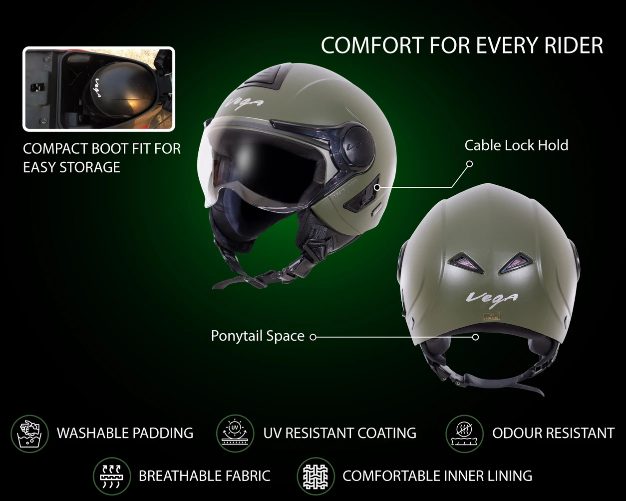 VEGA VERVE DULL ARMY GREEN C/V (M)