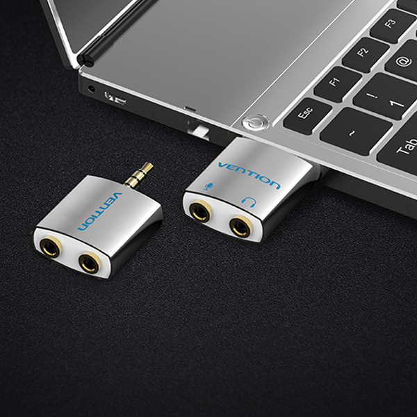 VENTION 4 POLE 3.5MM MALE TO 2*3.5MM FEMALE CONVERTER