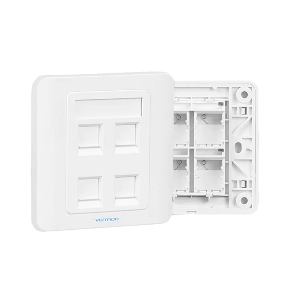 VENTION 4 PORT WALL FACEPLATE WHITE 86 TYPE