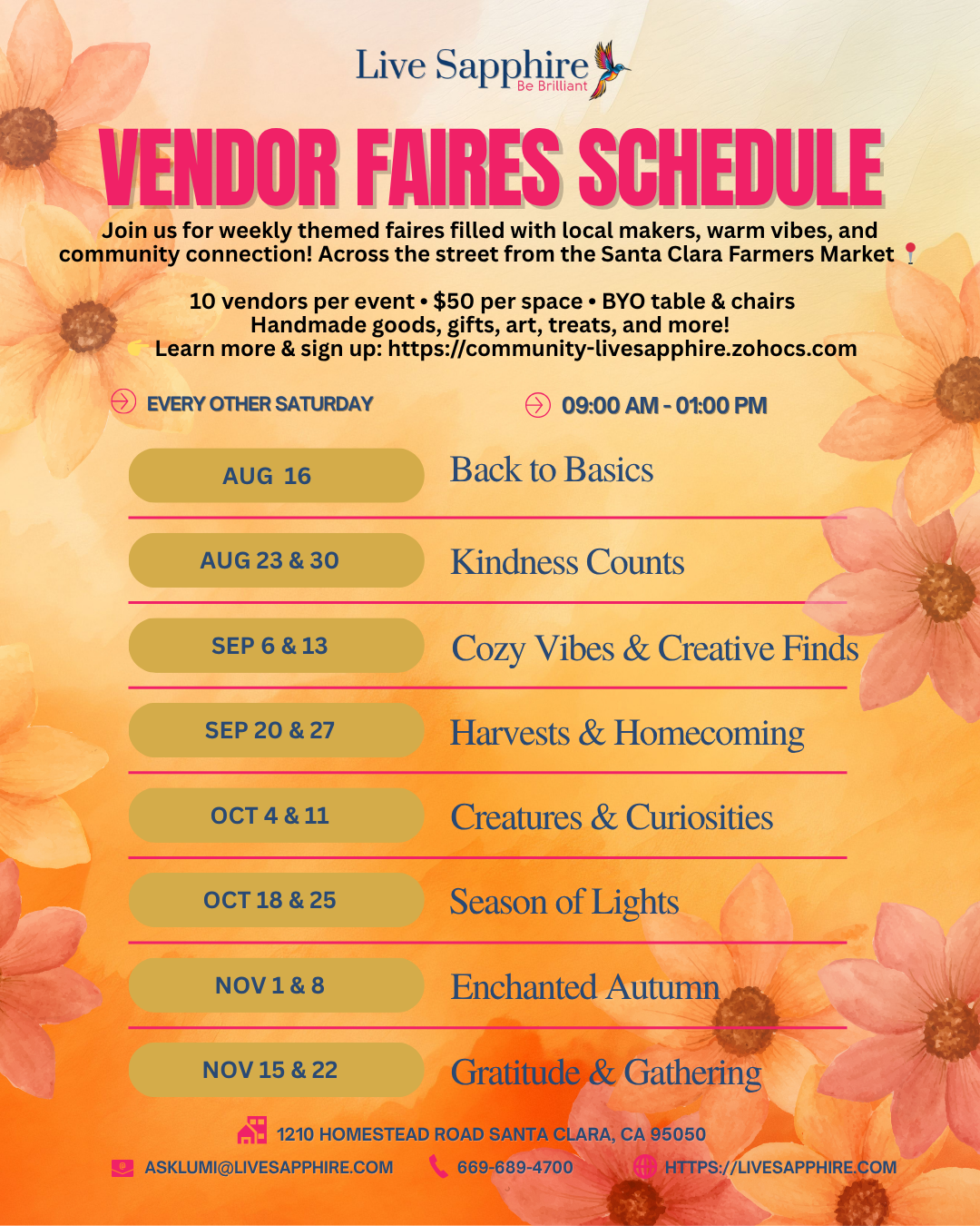 Vendor Faire Registration (Aug - Nov)