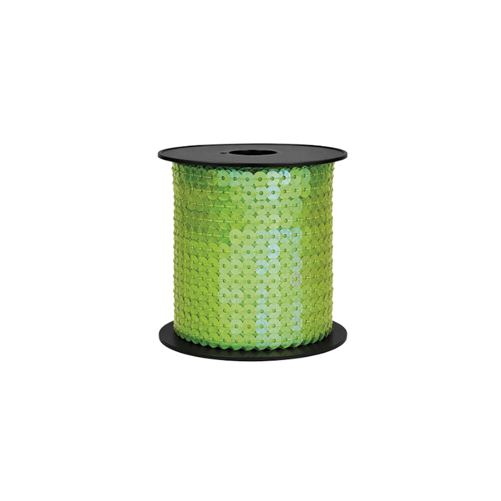 Lentejuela Lisa Verde limón irisado Rollo X 100 Yds