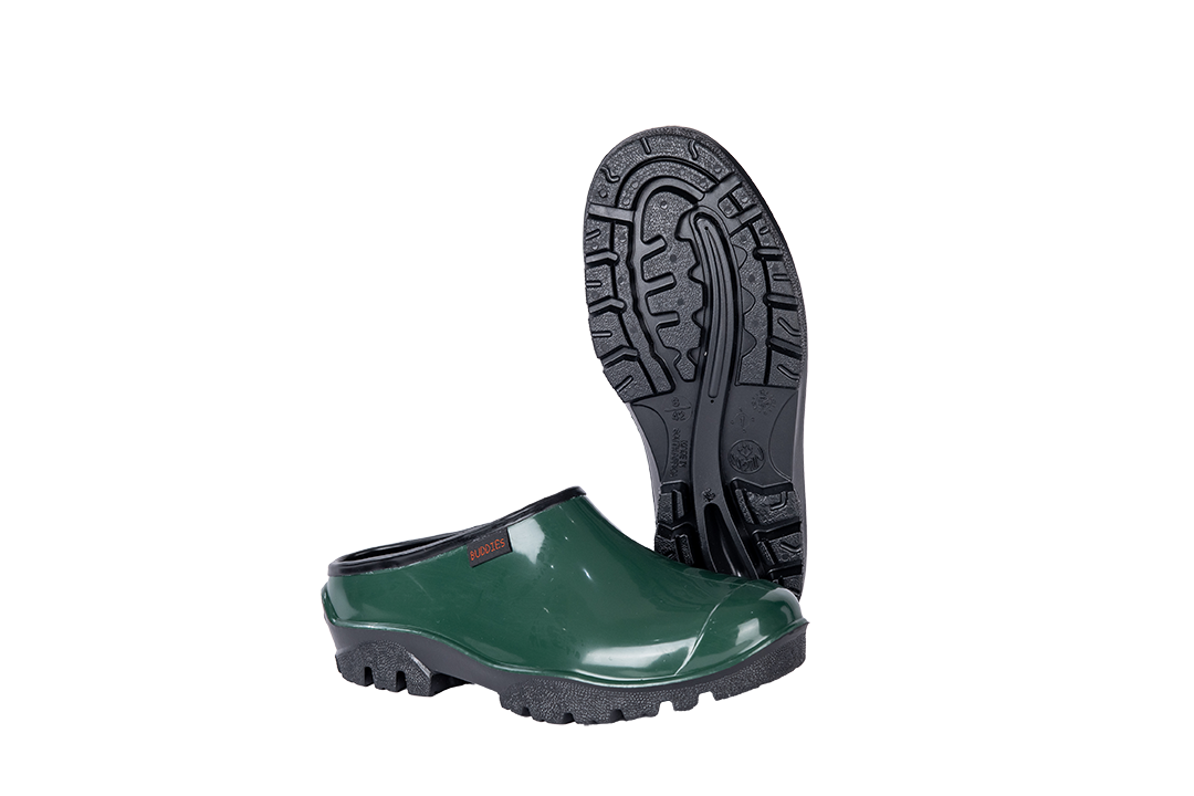 Shova Green Black Slip-on Clog
