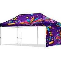Coated Steel Sublimated Gazebo 6m x 3m -  1 Short Full-Wall Skin